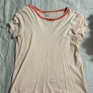Madewell Cream and Orange Short Sleeve T-Shirt